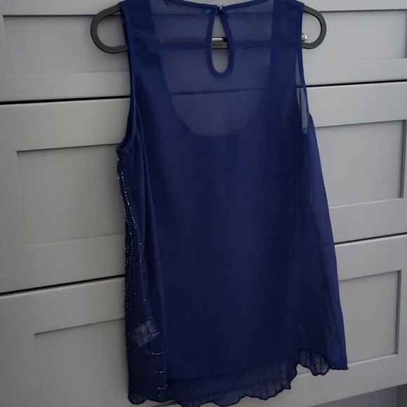 Stunning navy sparkling beaded tank top - Picture 4 of 6